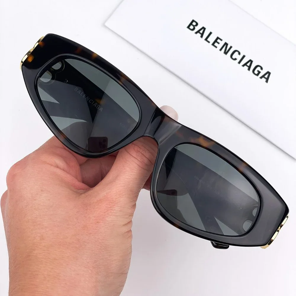 Balenciaga BB0095S 002 BRAND NEW Sunglasses Havana Brown Green Cat Eye Unisex